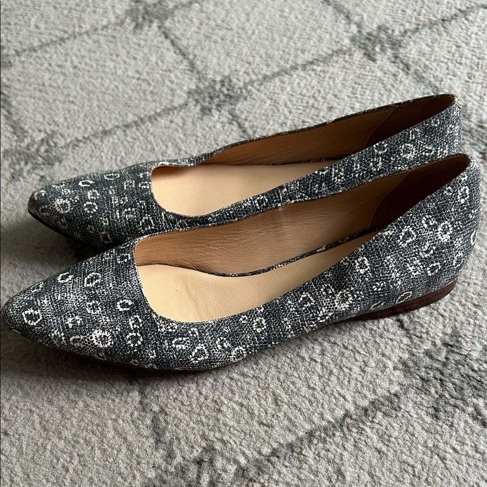 Cole Haan Luxe Python Snake Print Women's Premium  Leather Flats